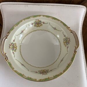 Elegant Noritake Floral Porcelain Serving Bowl with Gold Accents